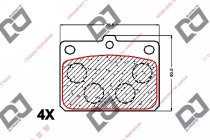 Комплект тормозных колодок DJ PARTS BP1655